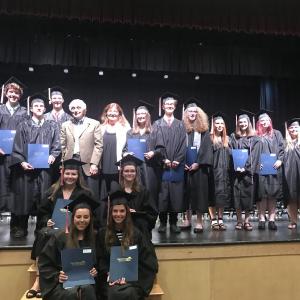 Camden Hills Worthington Scholars. Back Row L to R: Justin Secotte, Ethan Ford, Michael McGeady, August Gray, Worthington Scholarship Foundation Executive Director Rick Bedigian, Worthington Scholarship Foundation College Mentor Kerry Hadley, Abbie Milner, Devon Lammert, Alexys Schaeffer, Courtney King, Macy Pushaw, Kaitlyn Blackwell, and Alyson Glasier.
Middle: Isabella Merrill and Ileana Adams.
Front: Meghan Keizer and Grace Blackwell. (Photo courtesy Worthington Scholarship Foundation)