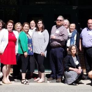 Graduates (left to right): (kneeling) Hannah Barrows, Brenda Harrington, Pheobe Jekielek (Standing): Rebecca Clapp, Cathy Roberts, Connie Gardiner, Jennifer Chipman, Veronica Nickels, Audrey Klein-Leach, Theresa Merrithew, Nicole Gogan, Abigael Harriman, Loring Giles, Mim Bird, Molly Mulhern, James Moore, Erick Anderson, Karen Smith. (Photo courtesy Midcoast Leaders Academy)