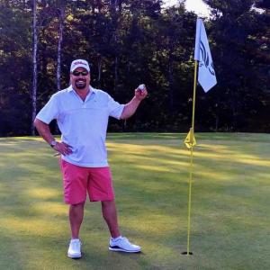 John McCafferty on July 8, by his hole-in-one. (Photo courtesy Nate Tolman)