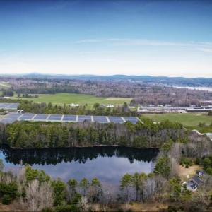 Renderings of the proposed salmon farm/plant in Belfast, near Penobscot Bay. (Image courtesy Nordic Aquafarms)
