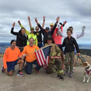 Runners pose for a picture on Cadillac Mountain during a previous year’s relay. (Photo courtesy Run2Respond)