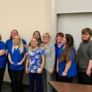 From left to right: Laurie Todd, Tammie Trimble, Theresa Yori, Tanith Giles, Jessica Porter (Executive Director, Windward Gardens - in back), Abigail Ward, Kim Gosselyn (instructor), Pauline Witham, Keirstin Smith, Kyle Winchenbach, and Josh Sutton. (Photo courtesy Five Towns CSD Adult Education)