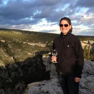 Tabitha Blake Perry in France, trying wines. (Photos courtesy Tabitha Blake Perry)