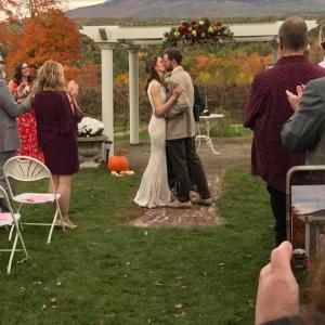 Mount Monadnock wedding: the kiss.
Photo courtesy Jennifer Keating marina and jordan