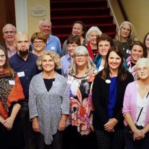 Local agencies receiving 2019 grants from United Midcoast Charities, including Rebekah Paredes of New Hope for Women, first row, far right, at the Sep. 19 Community Celebration. (Photo by Marti Stone)