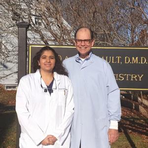 David Theriault, left, has sold his dental practice to Chandni Mahajan, DDS. (Photot courtesy Rockland Family Dental)