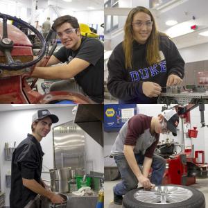 Carter Fogarty, Kacy Daggett, Ethan Barnard and Levi Ward, October Students of the Month. (Photo courtesy of Mid-Coast School of Technology)