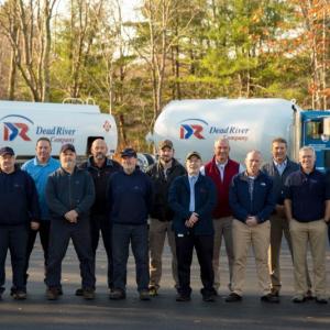 Back row - Left to right: Rob Daniels, Mark Ramsay, John Hammond, Dalton Simmons, Tim Corbett, Guy Langevin, Peter J. Coggins.
Front row - Left to right starting with gentleman in the tan slacks
Casey Cramton, John Andreozzi, Mike Aboud, Robert Eaton, Greg Gibson, Grant Delaware, Pete Black, Tom Waters. (Photo courtesy Dead River Company)