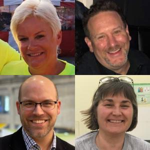 Celia Knight (top left), Peter Beal (top right), Daniel Flaherty (bottom left), and Laurie Smith (bottom right) return as officers of the 2020 Maine Lobster Festival. (Photo courtesy Maine Lobster Festival)