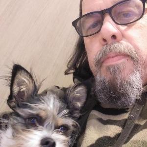 Wiscasset’s Richard Harvey and his Vlad take a selfie. Courtesy of Richard Harvey