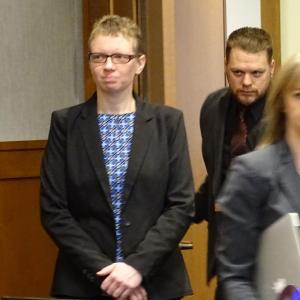 Sharon Carrillo enters court on the first day of her trial.
(photo by Erica Thoms)