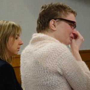 Sharon Carrillo (right) stands beside one of her attorneys, Laura Shaw Dec. 18 during the final day of her trial for depraved indifference murder in the beating death of her 10-year-old daughter Marissa Kennedy.
(photo by Erica Thoms