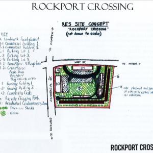 A site concept for Rockport Crossing, proposed for the intersection of routes 1 and 90 in Rockport. (Source: Town of Rockport planning office)