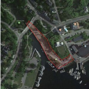 The Rockport Harbor Committee has outlined in red the area that it wants to see designated for commercial and recreational marine use.