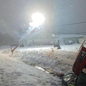 A fireball explodes from one of the broken CMP poles as police look on from a safe distance.
(photo courtesy of Belfast Police Sergeant Detective Matt Cook)