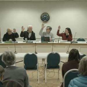 Rockport Planning Board members vote Jan. 23 postpone their review of a proposed Central St. hotel to a Feb. 27 meeting. Source: LiveStream