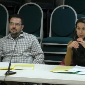 Eric Boucher and Amanda Dwelley attend a Jan. 30 meeting of the RES Redevelopment Committee. Source: Livestream