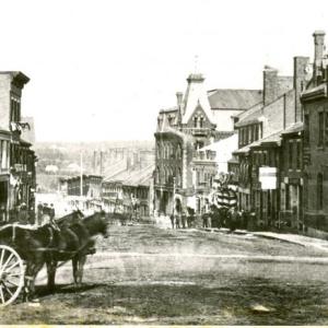 The view from the Post Office looking down Main Street in the 1880s. (Photo courtesy Belfast Historical Society and Museum)