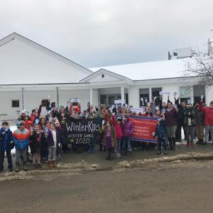 Opening ceremonies of the Winter Games, Friday, Jan. 3, included the 5th and 6th-grade band and police cruiser escorts for a walk around the school. (Photo courtesy Prescott Memorial School)