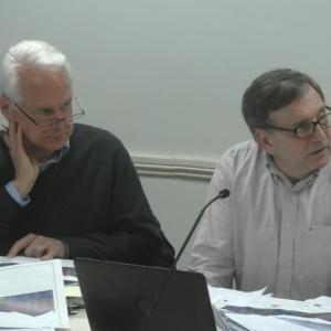 Rockport Planning Board members John Viehman and Chairman Joe Sternowski at a Feb. 27 meeting.