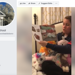 Miller School kindergarten teacher Mindy Kebles during a virtual reading session.