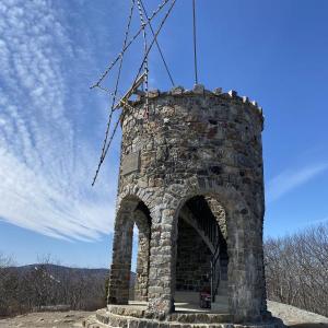 The Mt. Battie Star shortly after being erected April 6. (Courtesy Samantha Morse)