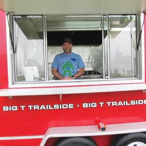 The Big T’s co-owner Mark Senders prepares for his first day operating in Rockport Harbor. Photo by Kay Stephens