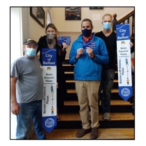Belfast Maintenance Director Norman Gilmore, City Manager Erin Herbig, Our Town Belfast Executive Director Zach Schmesser and Mayor Eric Sanders. (Photo courtesy City of Belfast)