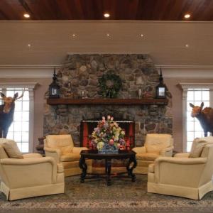 Inside the lobby of one of the buildings at Point Lookout.