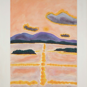 “Big Sun,” a watercolor by Eric Hopkins, will be auctioned Aug 29 to benefit UMC’s Rapid Response Fund. (Photo courtesy United Midcoast Charities)