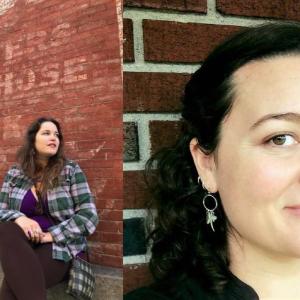Essay winners Tracy Pinkham at University of Maine at Augusta (left) and Celena Zacchai of University of Maine at Augusta, Rockland Center (right)