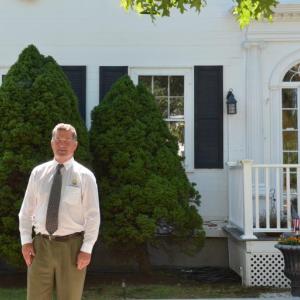 Michael Hall, owner of Hall Funeral Home, outside the Thomaston office. Hall Funeral Home has offices in Waldoboro and Boothbay, as well. (Photo by Lynda Clancy)
