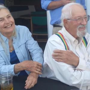Captains Doug and Linda Lee smile as roasts and toasts are offered at their retirement party on September 8, 2020 at Rockland Golf Club. (Photo credit Maine Windjammer Association)