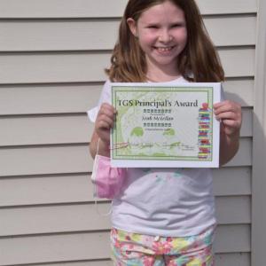 Leah McLellan is awarded the Principal’s Award for September. (Photo courtesy Thomaston Grammar School)