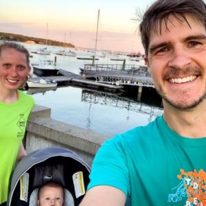 A CMLT marathoner submitted this picture after his August event which he completed on the Belfast Rail Trail – “The whole family was involved, with my wife joining for the first two miles of the 5K and my son joining for the full distance via stroller.” (Photo courtesy Coastal Maine Land Trust)