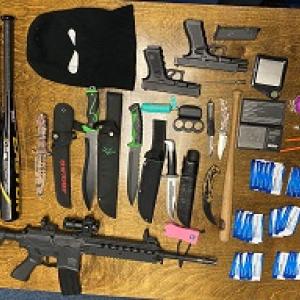 A photo of the items recovered from Cannell’s home. (photo courtesy of Maine State Police)