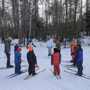 Circling up for ski class at Hidden Valley. (Photo by Anna Fiedler)