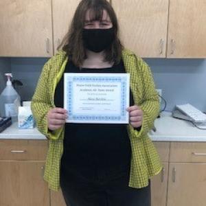 Alexa Barstow with her award. (Courtesy Oceanside High School)