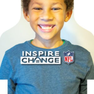 Little Brother Andre Lytton Cutout for Super Bowl LV. (Photo courtesy BBBS of Mid-Maine)