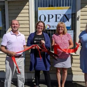 Outgoing Belfast Area Chamber of Commerce Executive Director Steve Ryan attends a recent ribbon-cutting ceremony. (Photo courtesy Belfast Area Chamber of Commerce)