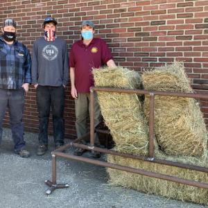From left to right - Kevin McKenney, WCTC Welding Instructor; Sam LeVesque, welding student; Jon Cox, WCTC Ed Tech. (Photo courtesy Waldo County Technical Center)