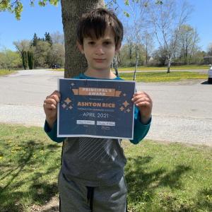 Ashton Rice, Grade 5, Principal’s Award. (Photo courtesy Thomaston Grammar School)
