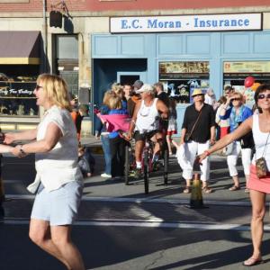 Everyone came out to enjoy the street music on a Saturday evening in Rockland, in 2016. (File photo by Lynda Clancy)