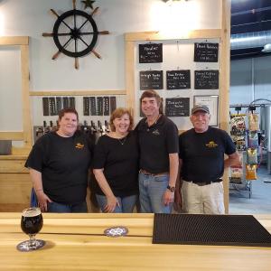 From left are Tanya Gamache, taproom manager, Jean Powers, co-owner, Pepper Powers, co-owner, and Mike Acker, assistant brewer. Photo courtesy Stan Rintz
