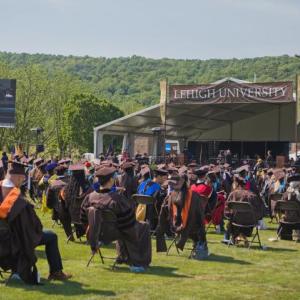 Lehigh's in-person 2021 Commencement. (Photo courtesy Lehigh University)