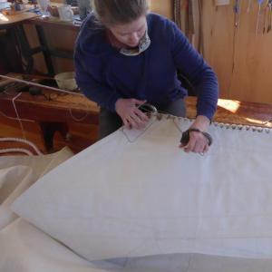 Historical Sailmaking Demonstration. (Photo courtesy Carver Memorial Library)