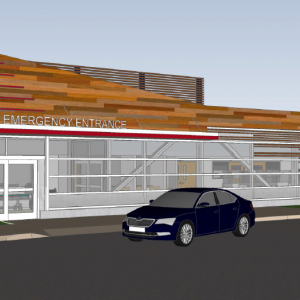 A rendering of the new entrance for the Pen Bay Medical Center emergency department. The project begins July 5.