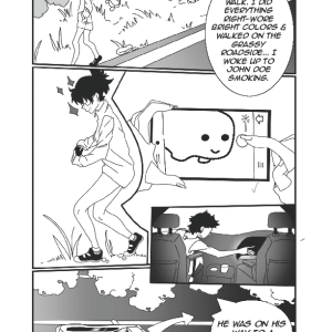 Page 1 of Emily Miller’s comic-book story. (Image courtesy Mid-Coast School of Technology)