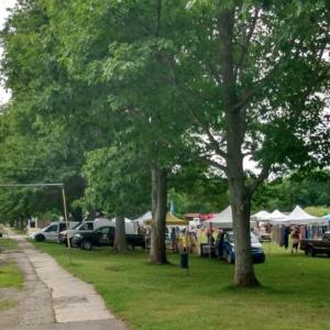 Camden Farmers Market well attended despite ill-kept Tannery Park. (Photo courtesy Sarah Miller)