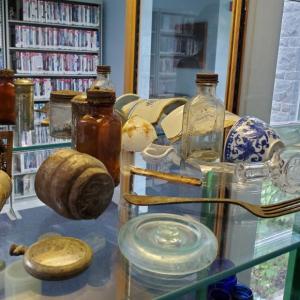 The current display of old stuff found in the ground in Rockland. (Photo courtesy Rockland Public Library)